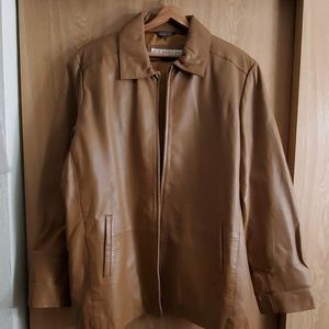 Genuine leather tan jacket.
